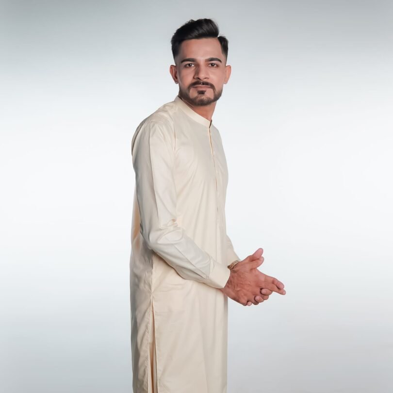 Graceful Light Peach Shalwar Kameez by BinWahid – Elegant & Timeless Style