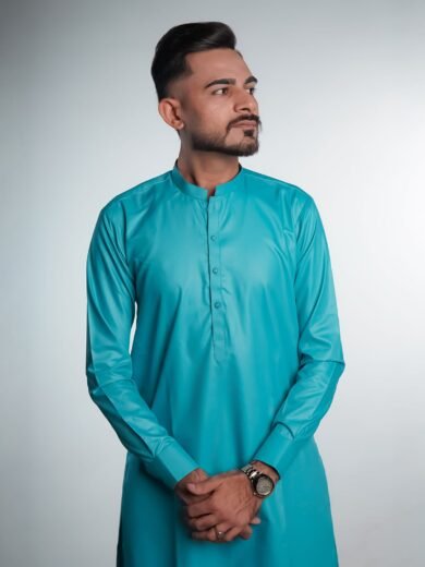 Stylish Blue Green Shalwar Kameez by BinWahid – A Perfect Blend of Elegance & Comfort