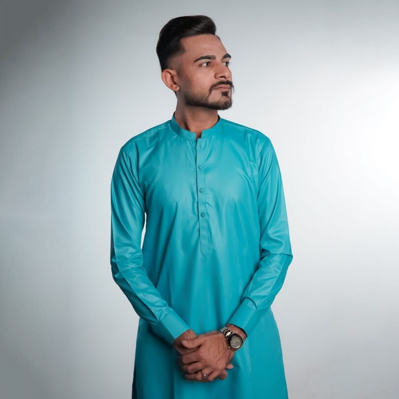 Stylish Blue Green Shalwar Kameez by BinWahid – A Perfect Blend of Elegance & Comfort