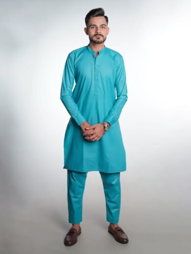 Celeste Blue Shalwar Kameez by BinWahid – Effortless Elegance & Timeless Charm