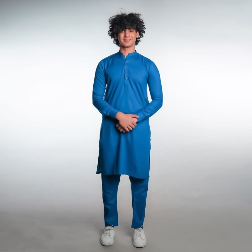 Elegant Cobalt Blue Shalwar Kameez – Timeless Tradition & Style