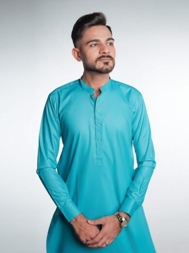 Celeste Blue Shalwar Kameez by BinWahid – Effortless Elegance & Timeless Charm