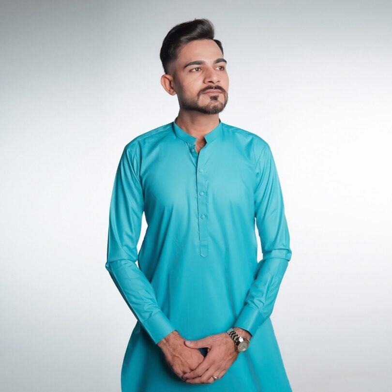 Celeste Blue Shalwar Kameez by BinWahid – Effortless Elegance & Timeless Charm