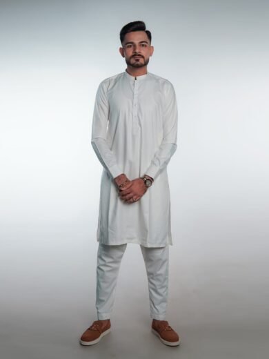 Timeless White Shalwar Kameez by BinWahid – A Symbol of Elegance & Purity