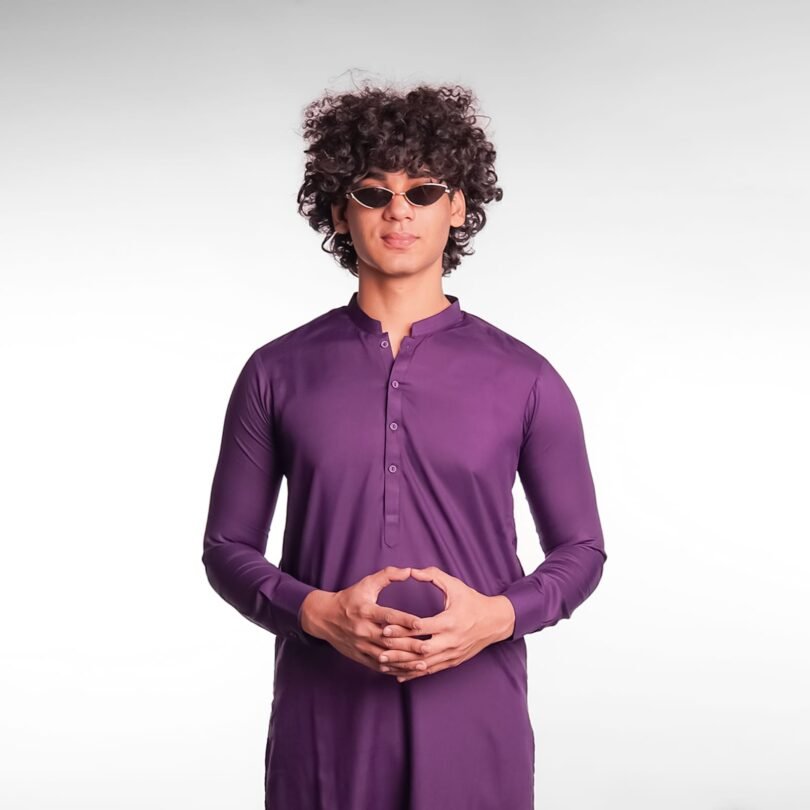 BinWahid Violet Shalwar Kameez – Bold Elegance & Timeless Comfort