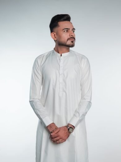 Timeless White Shalwar Kameez by BinWahid – A Symbol of Elegance & Purity