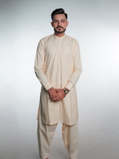 Graceful Light Peach Shalwar Kameez by BinWahid – Elegant & Timeless Style