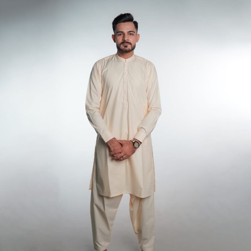 Graceful Light Peach Shalwar Kameez by BinWahid – Elegant & Timeless Style